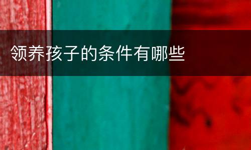 领养孩子的条件有哪些