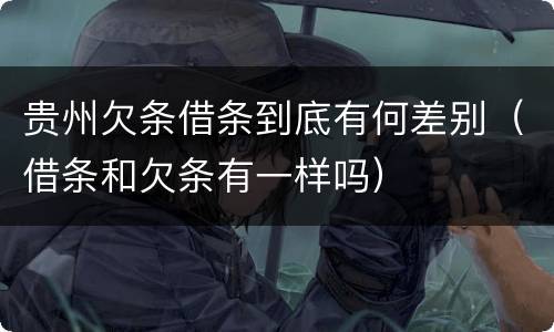 贵州欠条借条到底有何差别（借条和欠条有一样吗）