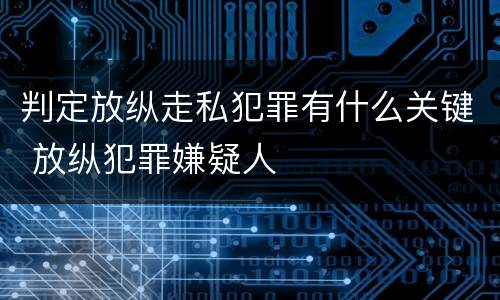 判定放纵走私犯罪有什么关键 放纵犯罪嫌疑人