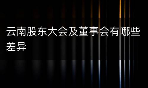 云南股东大会及董事会有哪些差异