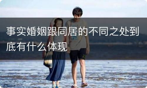 事实婚姻跟同居的不同之处到底有什么体现
