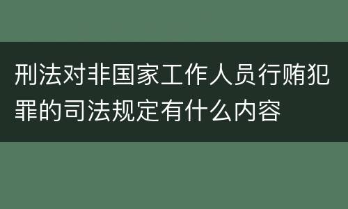 刑法对非国家工作人员行贿犯罪的司法规定有什么内容