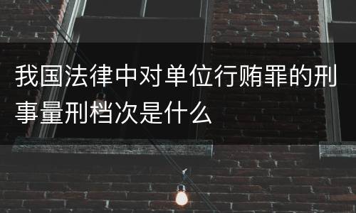 我国法律中对单位行贿罪的刑事量刑档次是什么