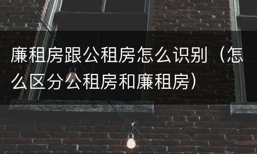 廉租房跟公租房怎么识别（怎么区分公租房和廉租房）