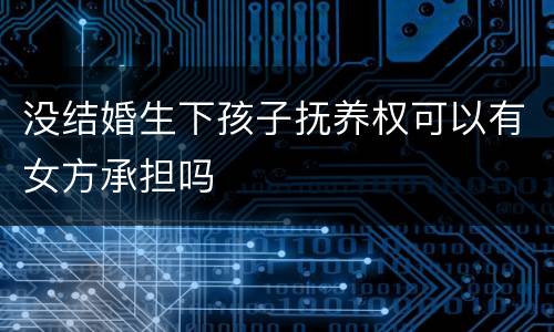 没结婚生下孩子抚养权可以有女方承担吗