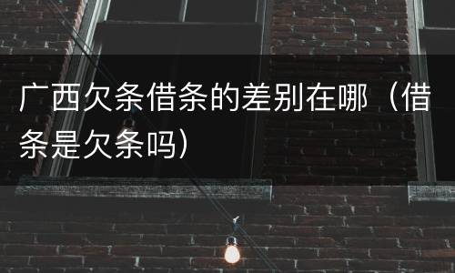 广西欠条借条的差别在哪（借条是欠条吗）