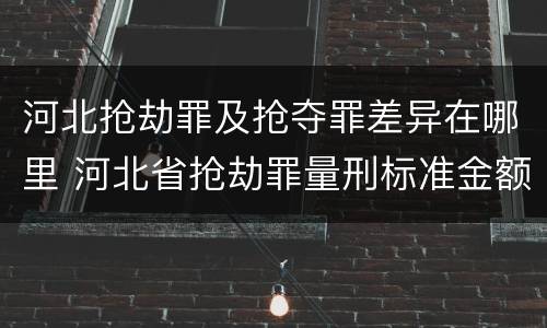 河北抢劫罪及抢夺罪差异在哪里 河北省抢劫罪量刑标准金额