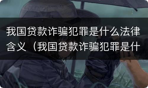 我国贷款诈骗犯罪是什么法律含义（我国贷款诈骗犯罪是什么法律含义呢）