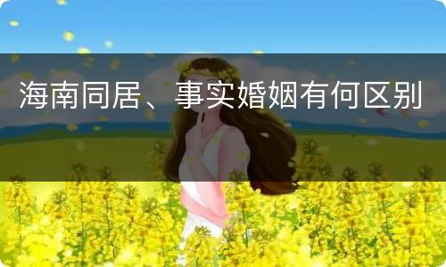 海南同居、事实婚姻有何区别