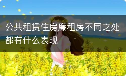 公共租赁住房廉租房不同之处都有什么表现