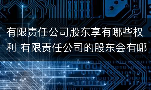有限责任公司股东享有哪些权利 有限责任公司的股东会有哪些职权