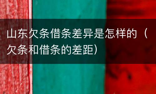 山东欠条借条差异是怎样的（欠条和借条的差距）