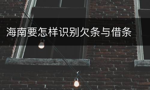 海南要怎样识别欠条与借条