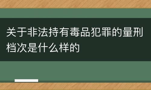 关于非法持有毒品犯罪的量刑档次是什么样的