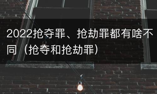 2022抢夺罪、抢劫罪都有啥不同（抢夺和抢劫罪）