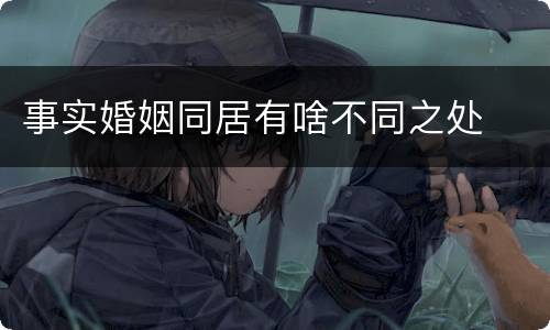 事实婚姻同居有啥不同之处