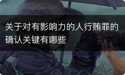 关于对有影响力的人行贿罪的确认关键有哪些