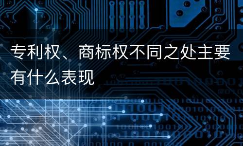 专利权、商标权不同之处主要有什么表现
