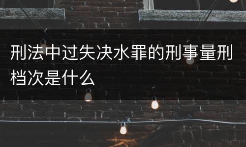 刑法中过失决水罪的刑事量刑档次是什么