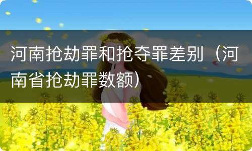 河南抢劫罪和抢夺罪差别（河南省抢劫罪数额）
