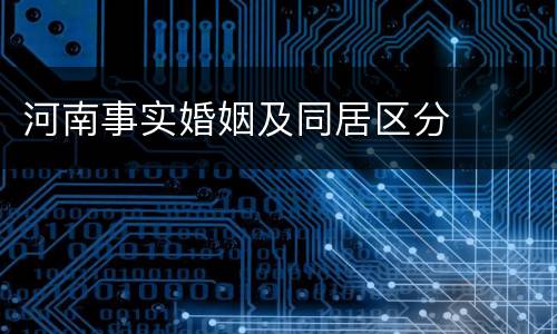 河南事实婚姻及同居区分