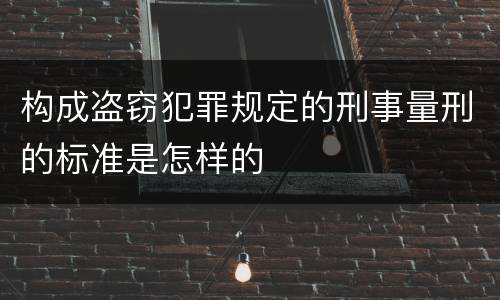 构成盗窃犯罪规定的刑事量刑的标准是怎样的