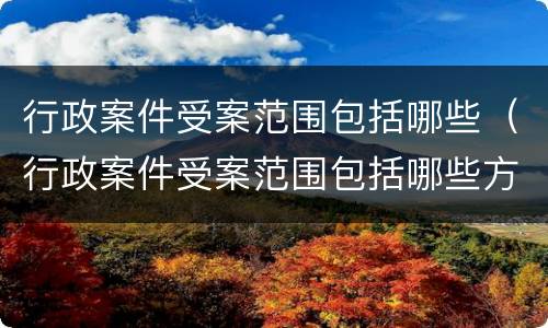 行政案件受案范围包括哪些（行政案件受案范围包括哪些方面）