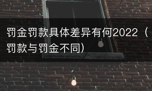 罚金罚款具体差异有何2022（罚款与罚金不同）