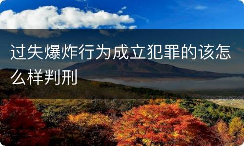 过失爆炸行为成立犯罪的该怎么样判刑