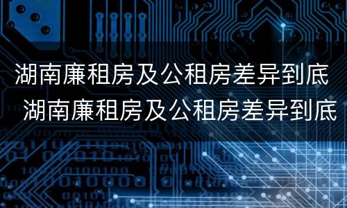 湖南廉租房及公租房差异到底 湖南廉租房及公租房差异到底多大