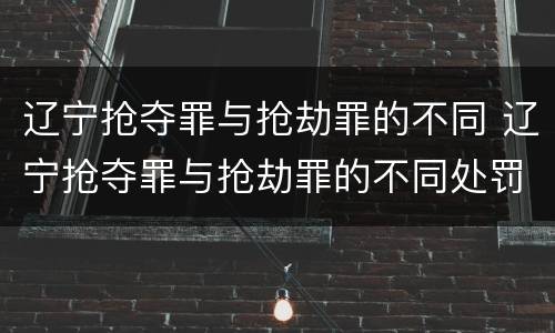 辽宁抢夺罪与抢劫罪的不同 辽宁抢夺罪与抢劫罪的不同处罚