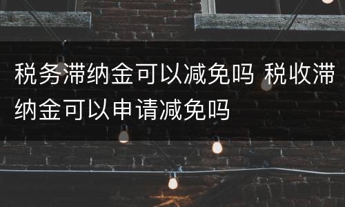 税务滞纳金可以减免吗 税收滞纳金可以申请减免吗