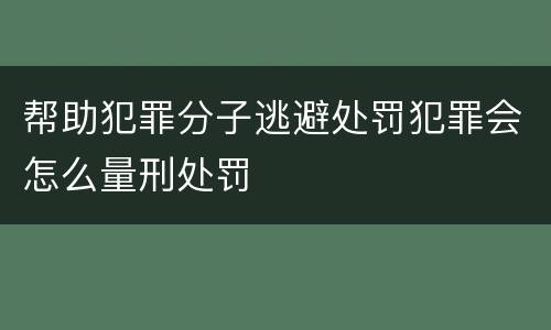 帮助犯罪分子逃避处罚犯罪会怎么量刑处罚