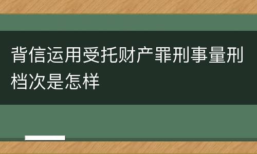 背信运用受托财产罪刑事量刑档次是怎样