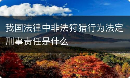 我国法律中非法狩猎行为法定刑事责任是什么