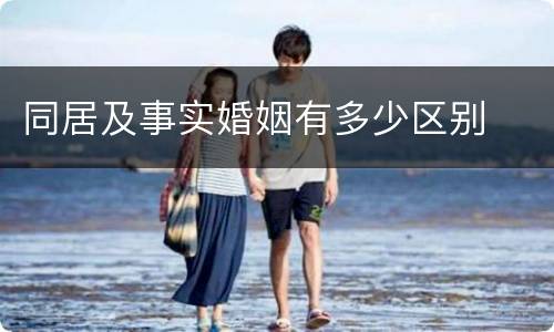 同居及事实婚姻有多少区别