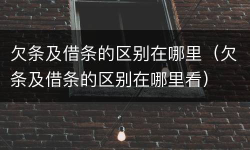 欠条及借条的区别在哪里（欠条及借条的区别在哪里看）