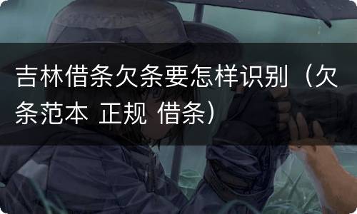 吉林借条欠条要怎样识别（欠条范本 正规 借条）