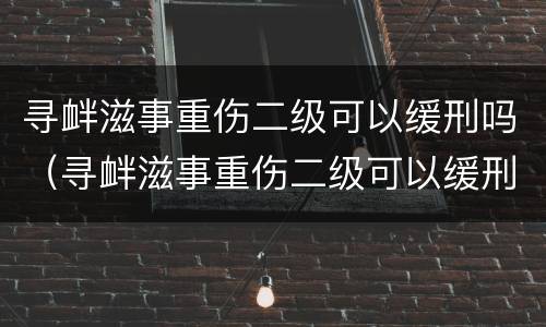 寻衅滋事重伤二级可以缓刑吗（寻衅滋事重伤二级可以缓刑吗）