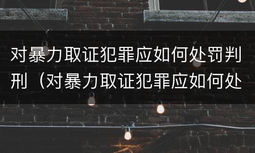 对暴力取证犯罪应如何处罚判刑（对暴力取证犯罪应如何处罚判刑人员）