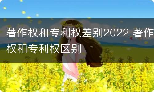 著作权和专利权差别2022 著作权和专利权区别