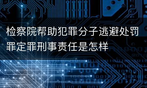 检察院帮助犯罪分子逃避处罚罪定罪刑事责任是怎样