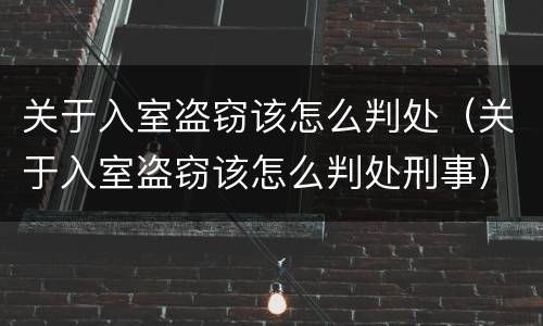 关于入室盗窃该怎么判处（关于入室盗窃该怎么判处刑事）