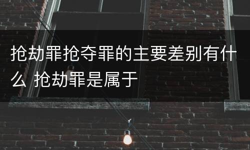 抢劫罪抢夺罪的主要差别有什么 抢劫罪是属于