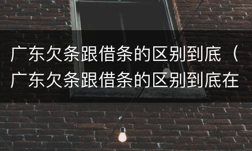 广东欠条跟借条的区别到底（广东欠条跟借条的区别到底在哪里）