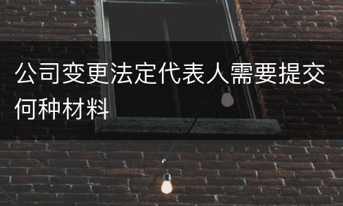 公司变更法定代表人需要提交何种材料