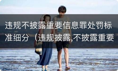 违规不披露重要信息罪处罚标准细分（违规披露,不披露重要信息罪构成要件）