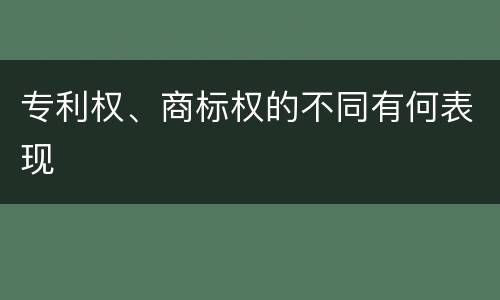 专利权、商标权的不同有何表现