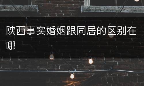 陕西事实婚姻跟同居的区别在哪