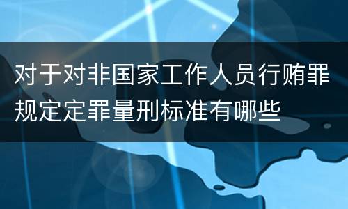 对于对非国家工作人员行贿罪规定定罪量刑标准有哪些